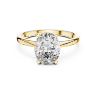 Elegant Oval-Cut Blue Diamond Solitaire Ring