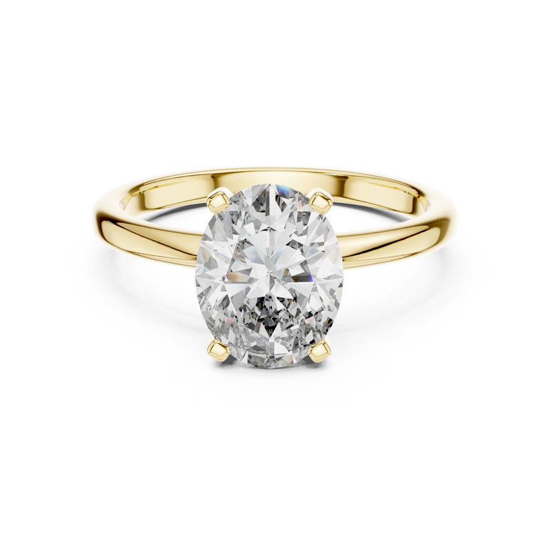 Elegant Oval-Cut Blue Diamond Solitaire Ring