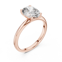 Elegant Oval-Cut Blue Diamond Solitaire Ring
