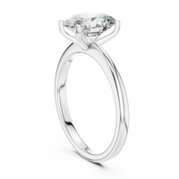 Elegant Oval-Cut Blue Diamond Solitaire Ring