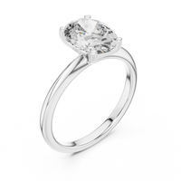 Elegant Oval-Cut Blue Diamond Solitaire Ring