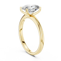 Elegant Oval-Cut Blue Diamond Solitaire Ring