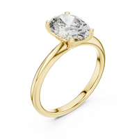 Elegant Oval-Cut Blue Diamond Solitaire Ring