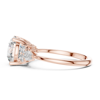 Blue Diamond Halo Accent Solitaire Ring