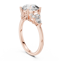 Blue Diamond Halo Accent Solitaire Ring