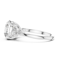 Cushion-Cut Blue Diamond Halo Solitaire Ring