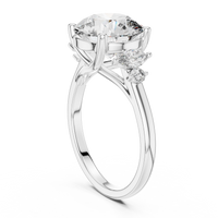Cushion-Cut Blue Diamond Halo Solitaire Ring