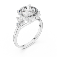 Cushion-Cut Blue Diamond Halo Solitaire Ring