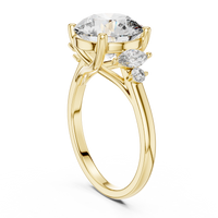 Cushion-Cut Blue Diamond Halo Solitaire Ring