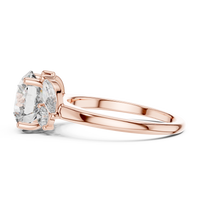 Blue Diamond Solitaire Ring with Marquise Accents
