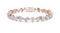 Multi-Shape Diamond Collet-Set Bracelet