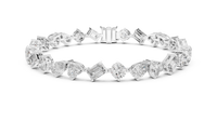 Multi-Shape Diamond Collet-Set Bracelet