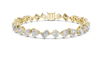 Multi-Shape Diamond Collet-Set Bracelet