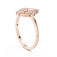 Pear-Shaped Halo Diamond Ring with Pavé Accents