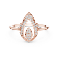 Pear-Shaped Halo Diamond Ring with Pavé Accents
