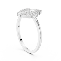 Pear-Shaped Halo Diamond Ring with Pavé Accents