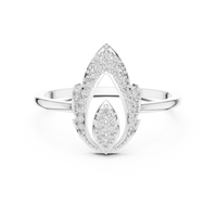 Pear-Shaped Halo Diamond Ring with Pavé Accents
