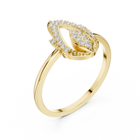 Pear-Shaped Halo Diamond Ring with Pavé Accents