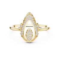 Pear-Shaped Halo Diamond Ring with Pavé Accents