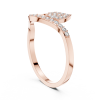 Elegant Leaf-Shaped Diamond Pavé Ring