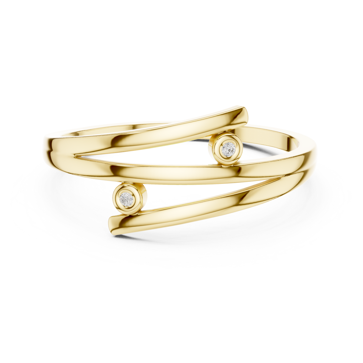 Minimalist Double-Band Diamond Ring