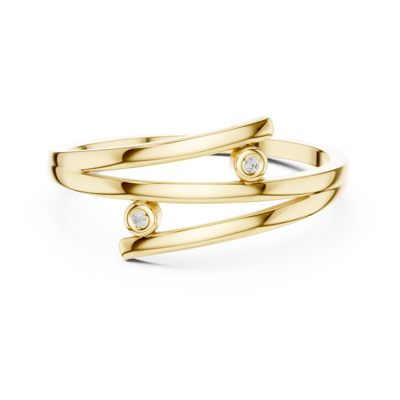 Minimalist Double-Band Diamond Ring
