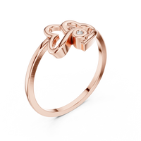 Elegant Clover Motif Diamond Ring