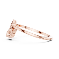 Elegant Clover Motif Diamond Ring