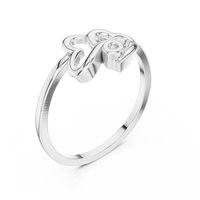 Elegant Clover Motif Diamond Ring