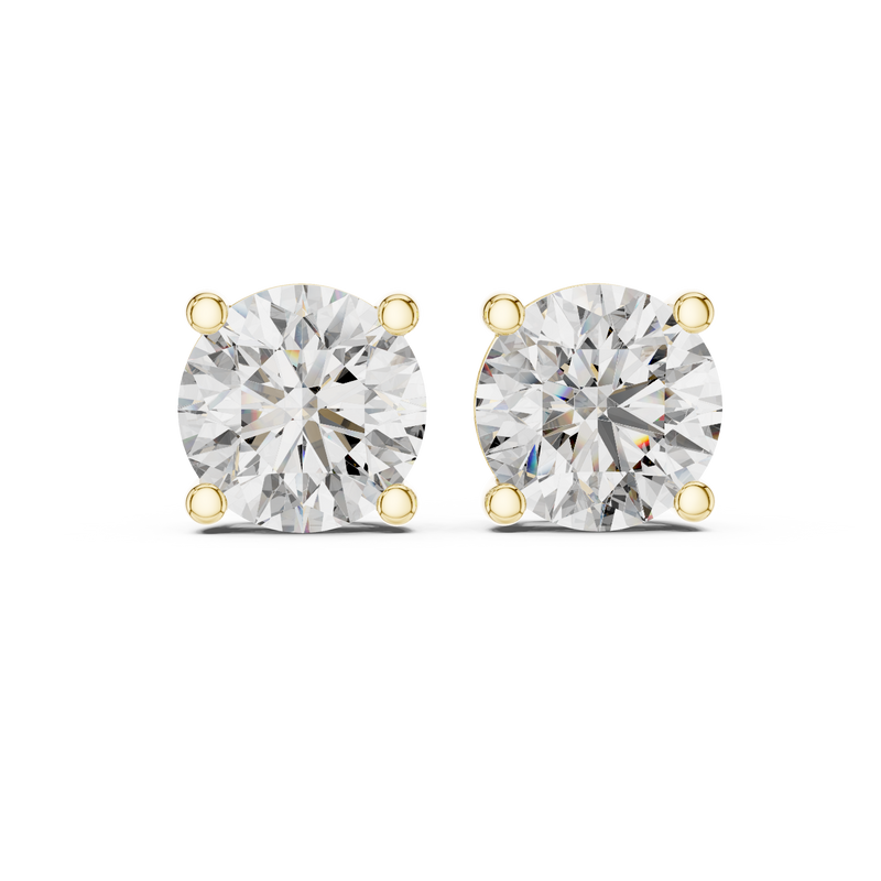 Timeless Round Diamond Basket Stud Earrings