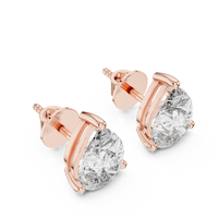 Pear Brilliant Solitaire Diamond Stud Earrings