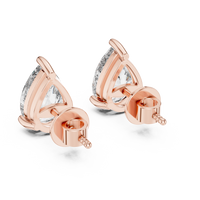 Pear Brilliant Solitaire Diamond Stud Earrings