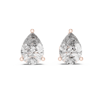 Pear Brilliant Solitaire Diamond Stud Earrings