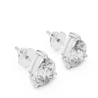 Pear Brilliant Solitaire Diamond Stud Earrings