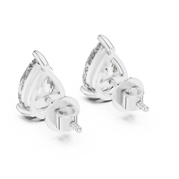 Pear Brilliant Solitaire Diamond Stud Earrings