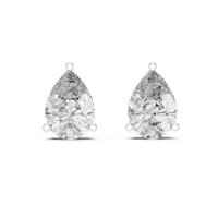 Pear Brilliant Solitaire Diamond Stud Earrings