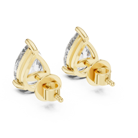Pear Brilliant Solitaire Diamond Stud Earrings