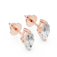 Marquise Brilliant Solitaire Diamond Stud Earrings