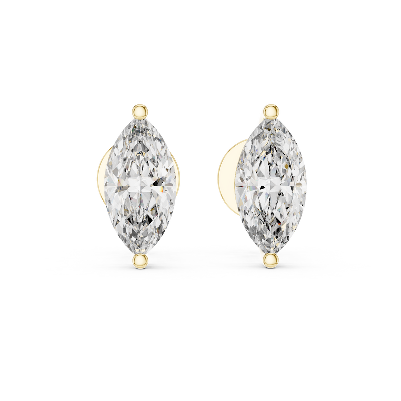 Marquise Brilliant Solitaire Diamond Stud Earrings