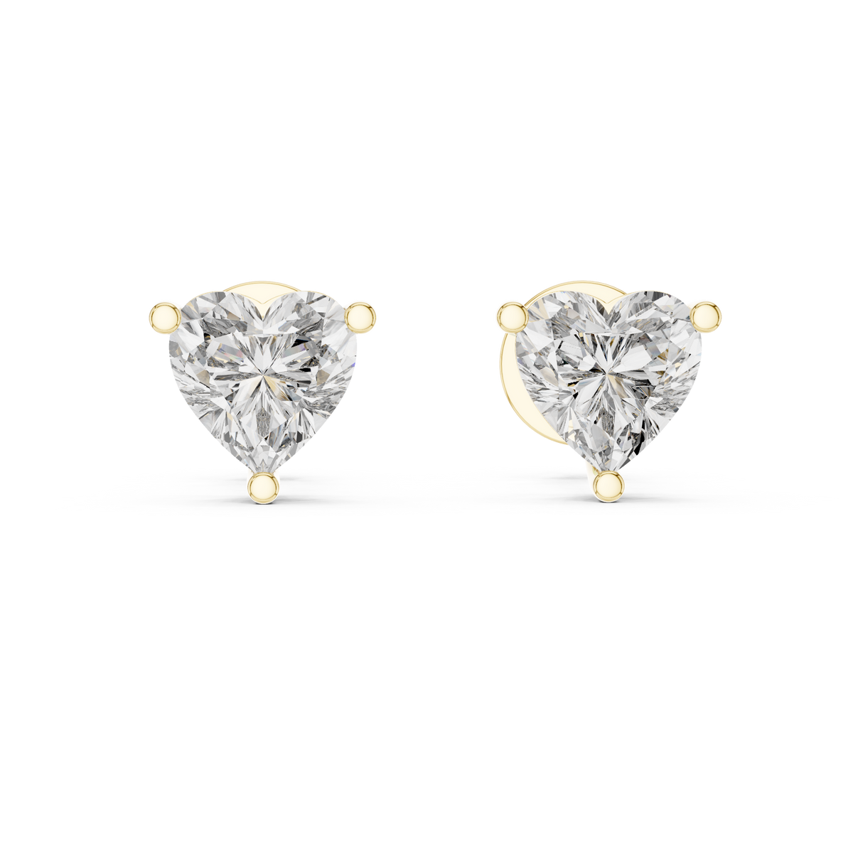 Luxury Heart Cut Solitaire Stud Earrings