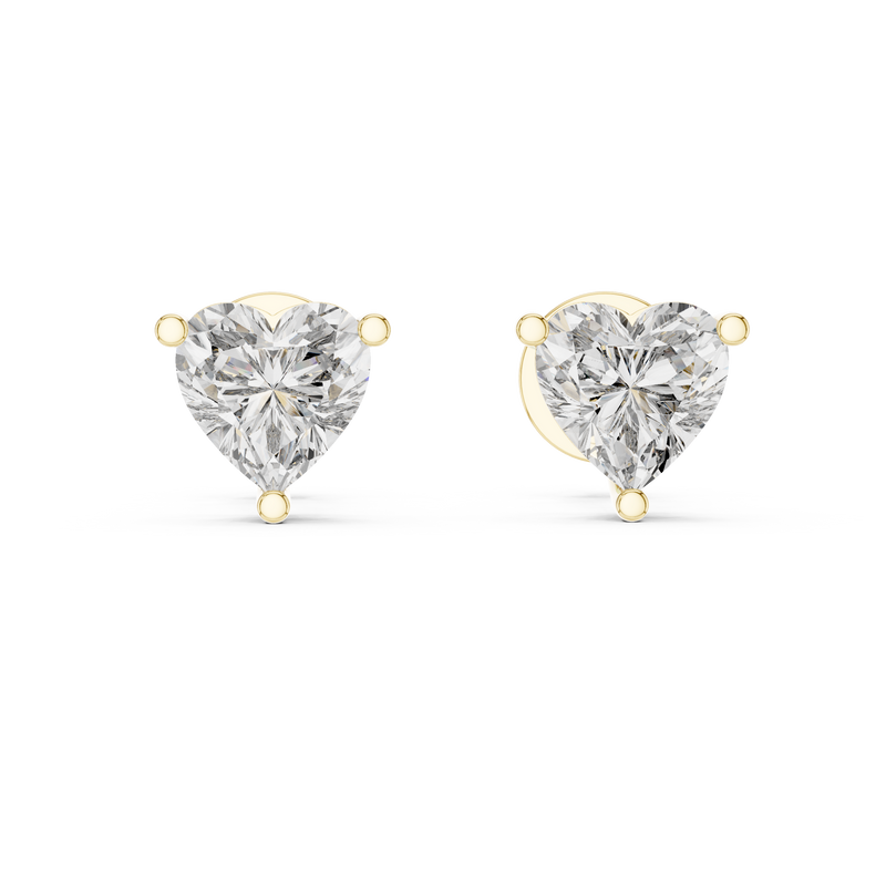 Luxury Heart Cut Solitaire Stud Earrings