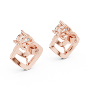 Round Brilliant Halo Drop Diamond Stud Earrings