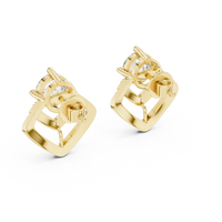 Round Brilliant Halo Drop Diamond Stud Earrings
