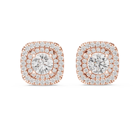 Pear Halo Diamond Stud Earrings