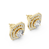Pear Halo Diamond Stud Earrings