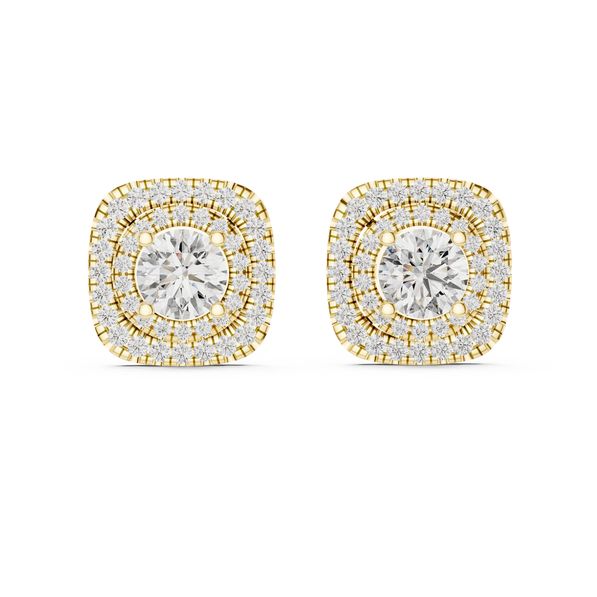 Pear Halo Diamond Stud Earrings