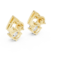 Classic Round Diamond Drop Stud Earrings