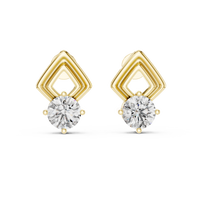 Classic Round Diamond Drop Stud Earrings