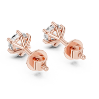 Heart Cut Diamond Solitaire Stud Earrings