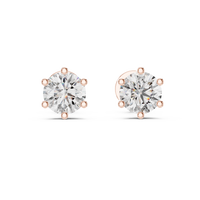 Heart Cut Diamond Solitaire Stud Earrings